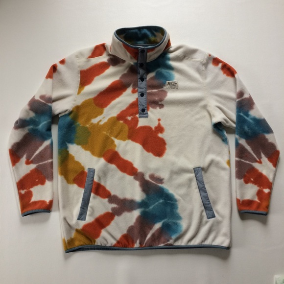 Burton Other - Burton White Blue Orange Tye Dye Fleece Sweatshirt